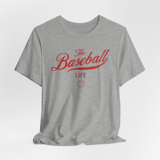 The Baseball Life Classic Script T-Shirt_Red Print