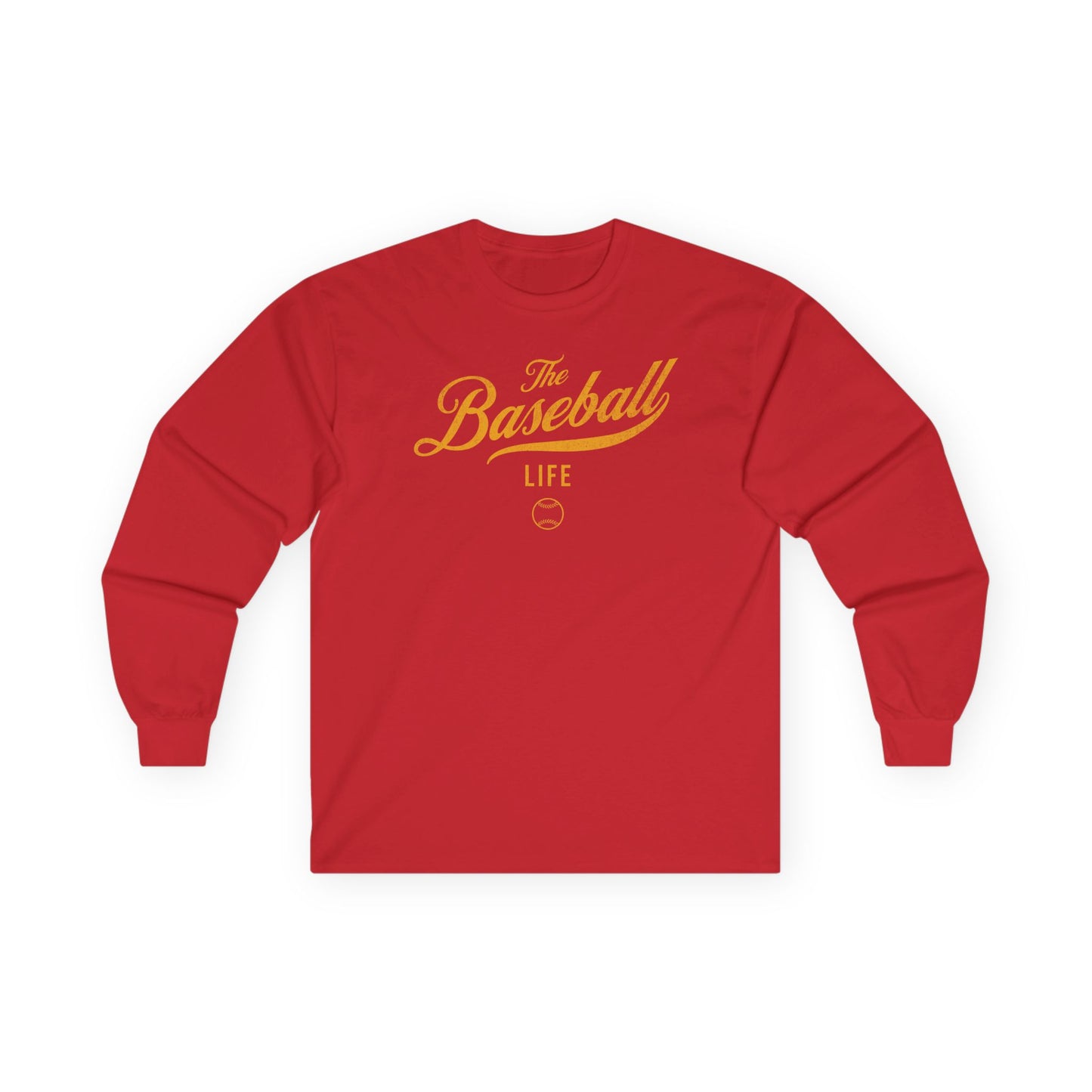 The Baseball Life Long Sleeve T-Shirt_Yellow Gold Print