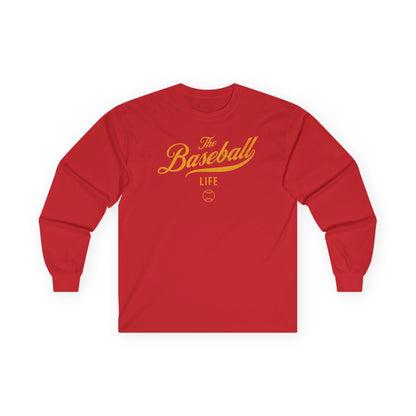 The Baseball Life Long Sleeve T-Shirt_Yellow Gold Print