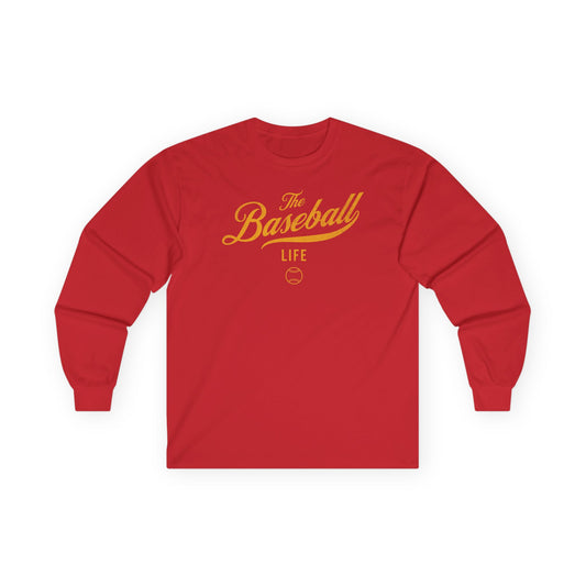 The Baseball Life Long Sleeve T-Shirt_Yellow Gold Print