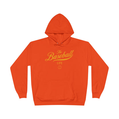 The Baseball Life Hoodie w/Grommets_Yellow Gold Print