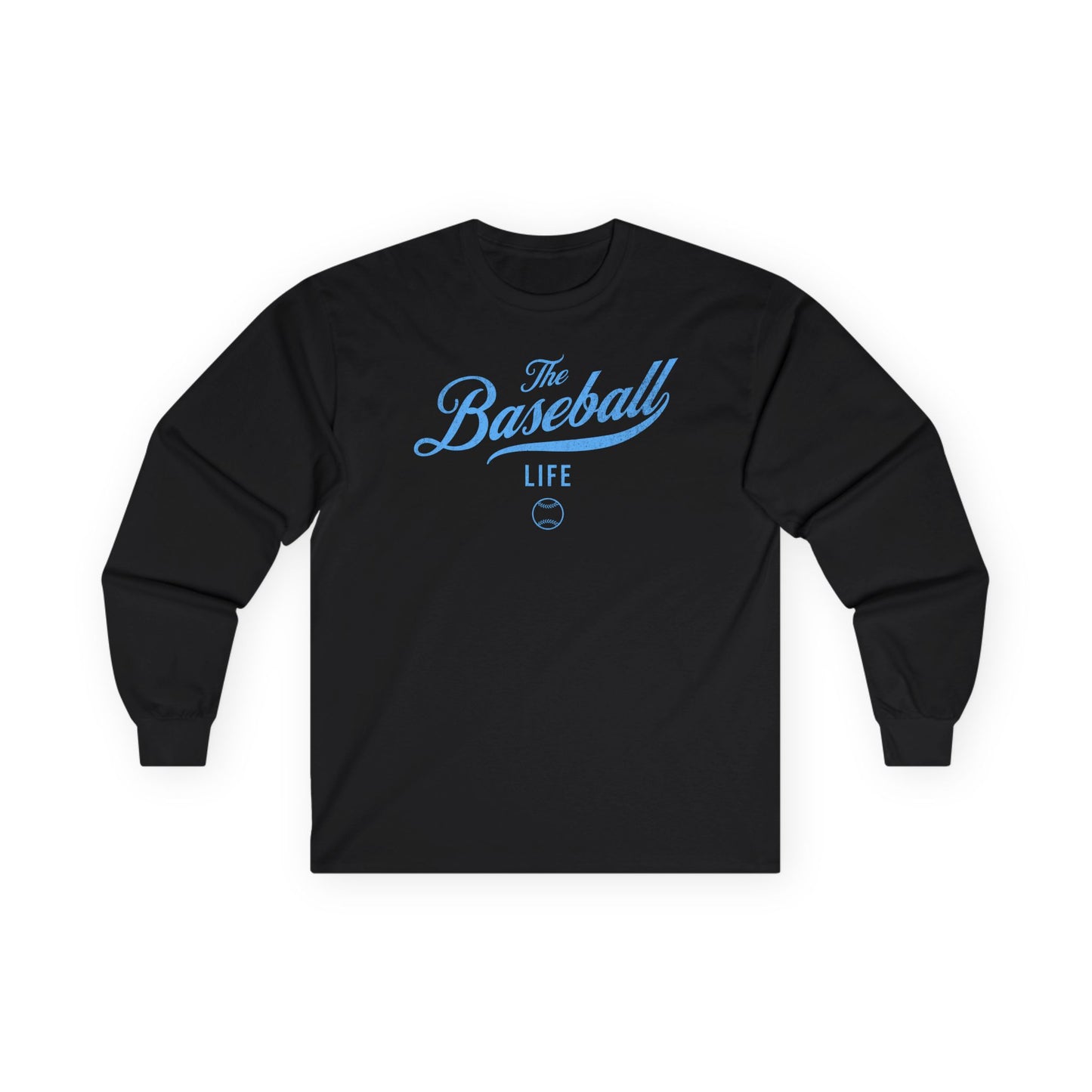 The Baseball Life Long Sleeve T-Shirt_Carolina Blue Print