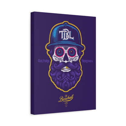 Beisbol Sugar Skull Series_Player 2 Wall Art Canvas_Purple