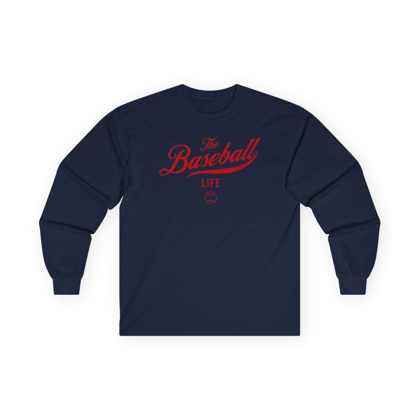 The Baseball Life Long Sleeve T-Shirt_Red Print