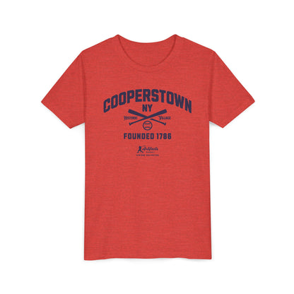Youth Cooperstown NY Navy Print_Artifacts Baseball Collection T-Shirt