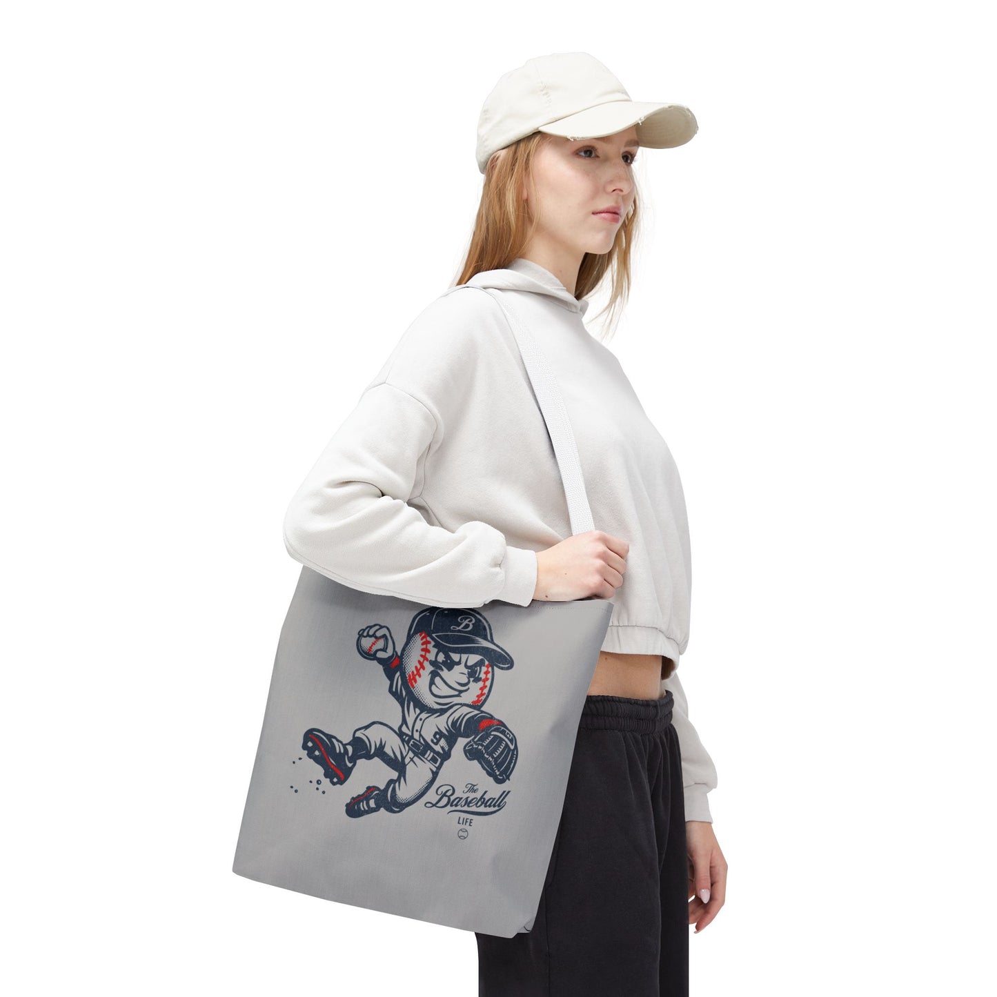 Mr. Baseball Mascot Leaping Throw Tote