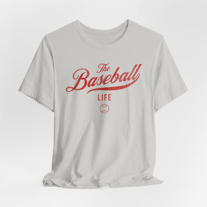 The Baseball Life Classic Script T-Shirt_Red Print