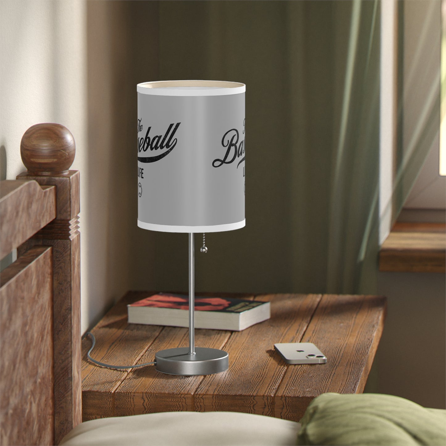 Table Lamp_Silver Gray w Black Print