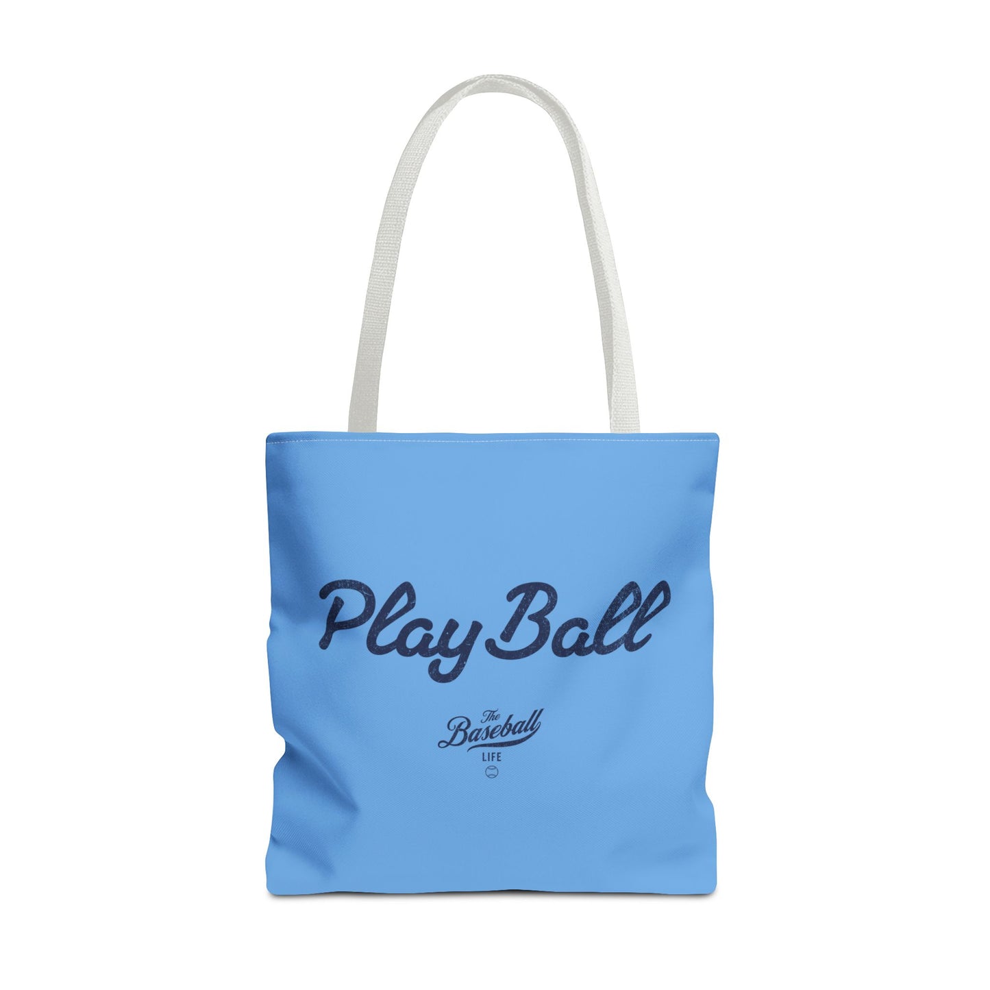 Play Ball Tote Bag_Carolina Blue with Navy Print