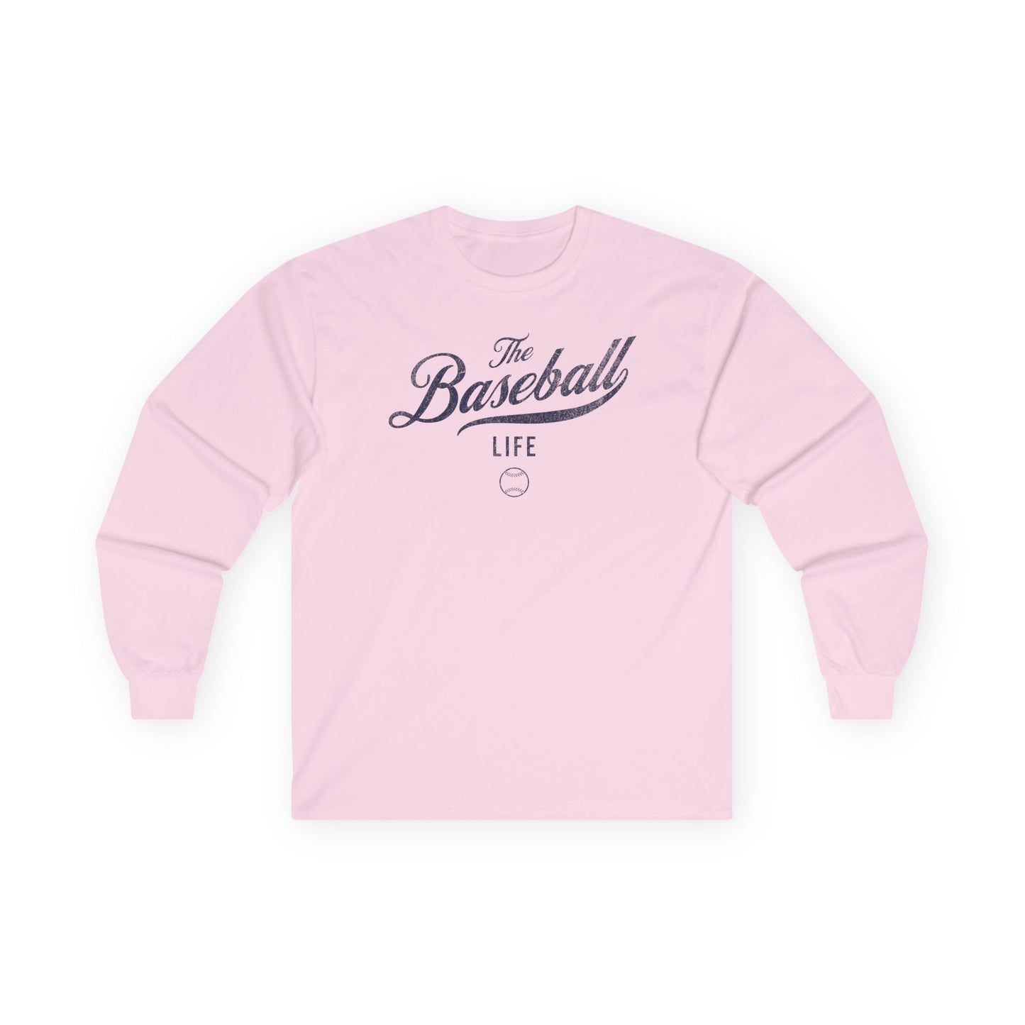 The Baseball Life Long Sleeve T-Shirt_Navy Print