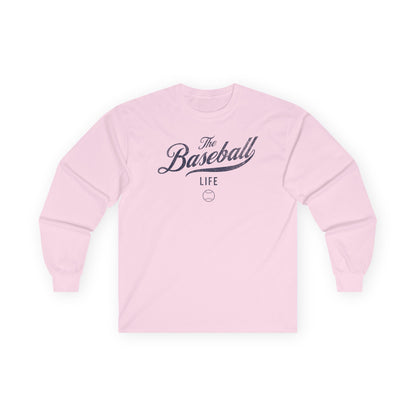 The Baseball Life Long Sleeve T-Shirt_Navy Print