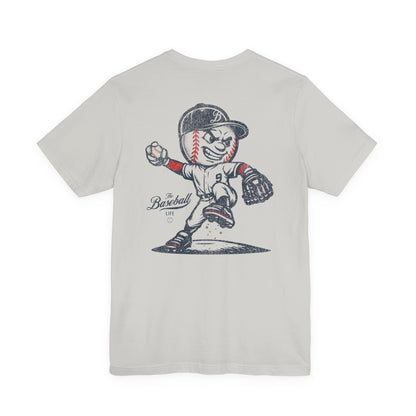 Mr. Baseball Mascot Pitching T-Shirt