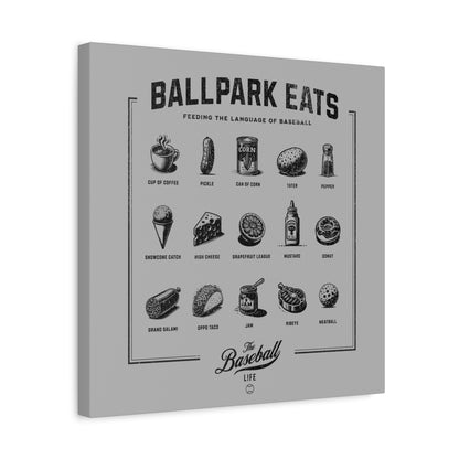 Ballpark Eats_Feeding the Language of Baseball Wall Art Canvas_Silver Gray