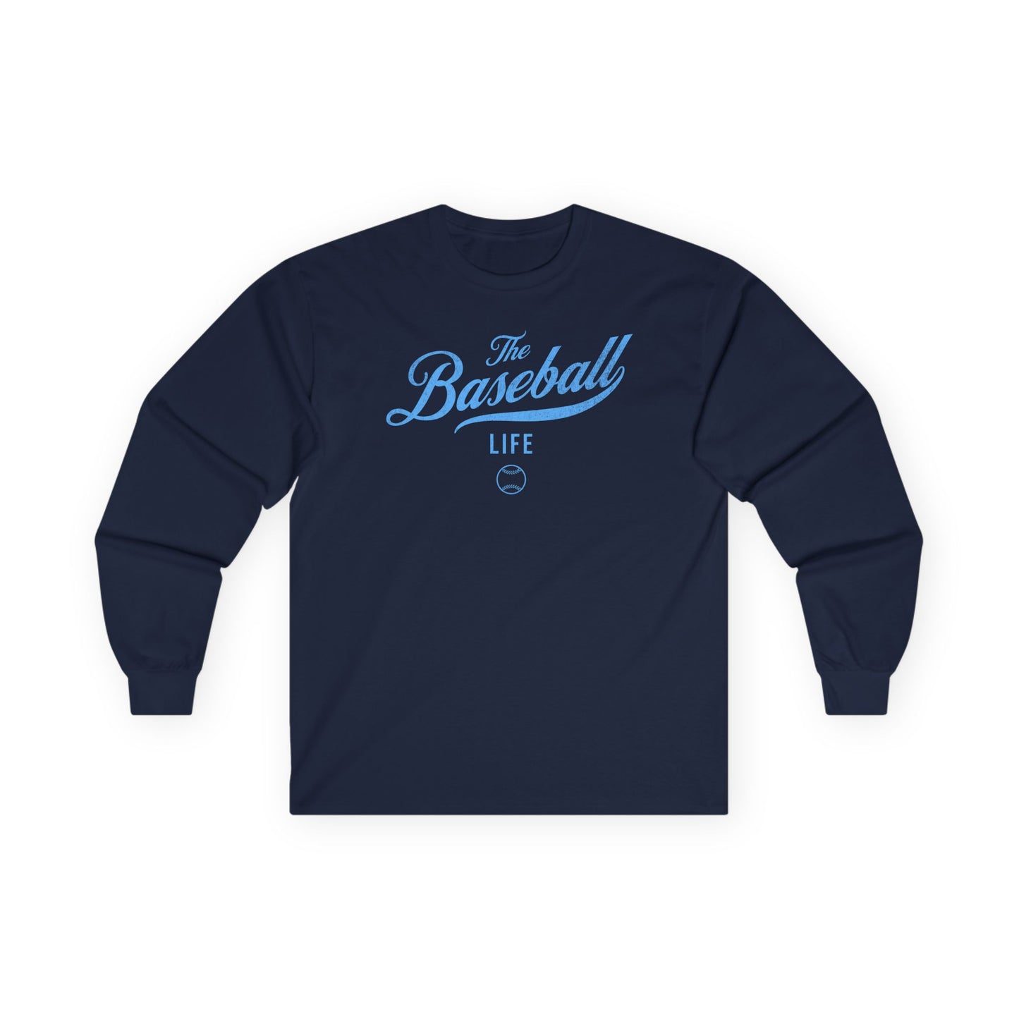 The Baseball Life Long Sleeve T-Shirt_Carolina Blue Print