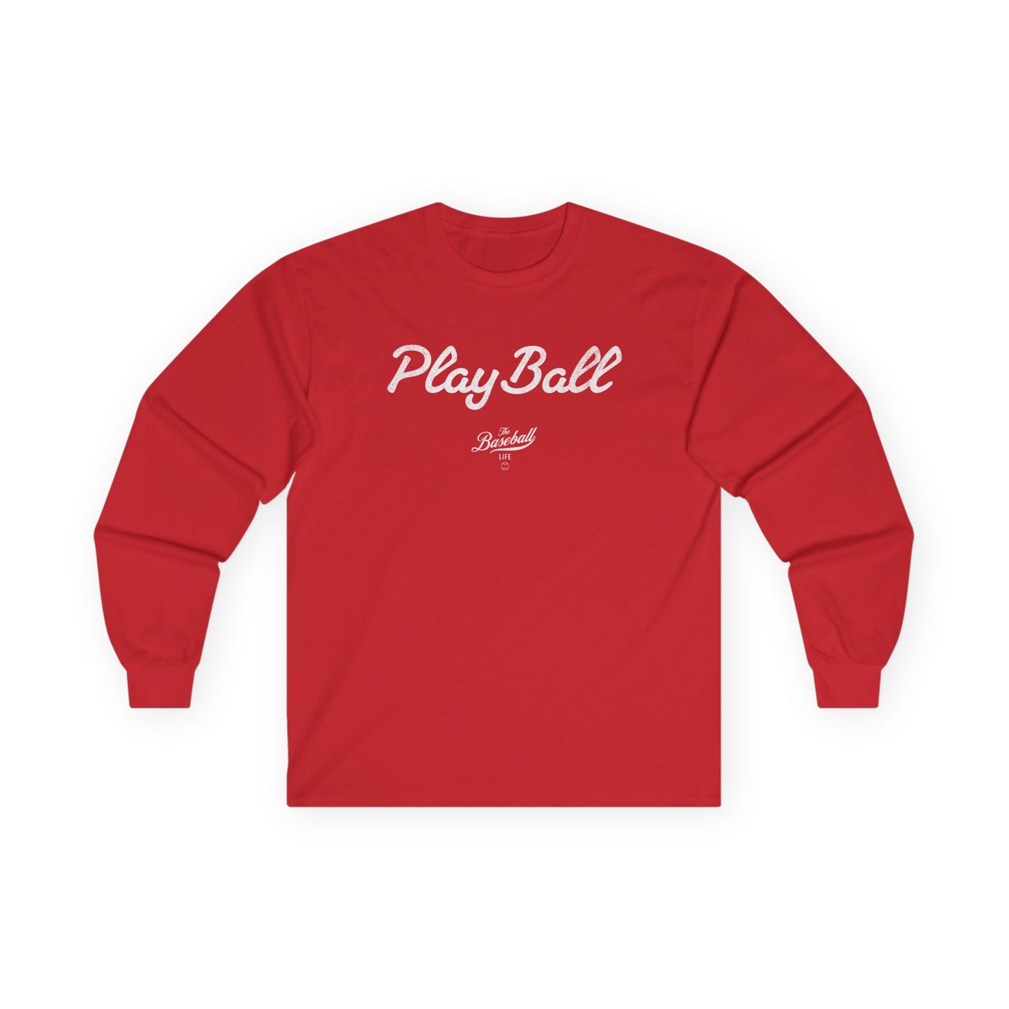 Play Ball_White Print Long-Sleeve T-Shirt