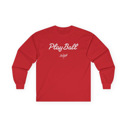 Play Ball_White Print Long-Sleeve T-Shirt