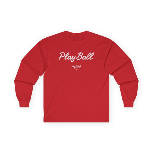 Play Ball_White Print Long-Sleeve T-Shirt