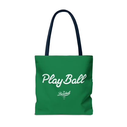 Play Ball Tote Bag_Green with White Print
