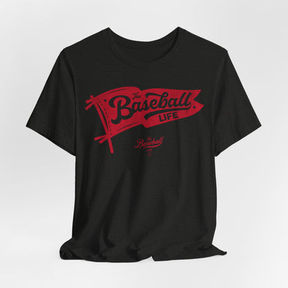 Baseball Pennant T-Shirt - Red Print