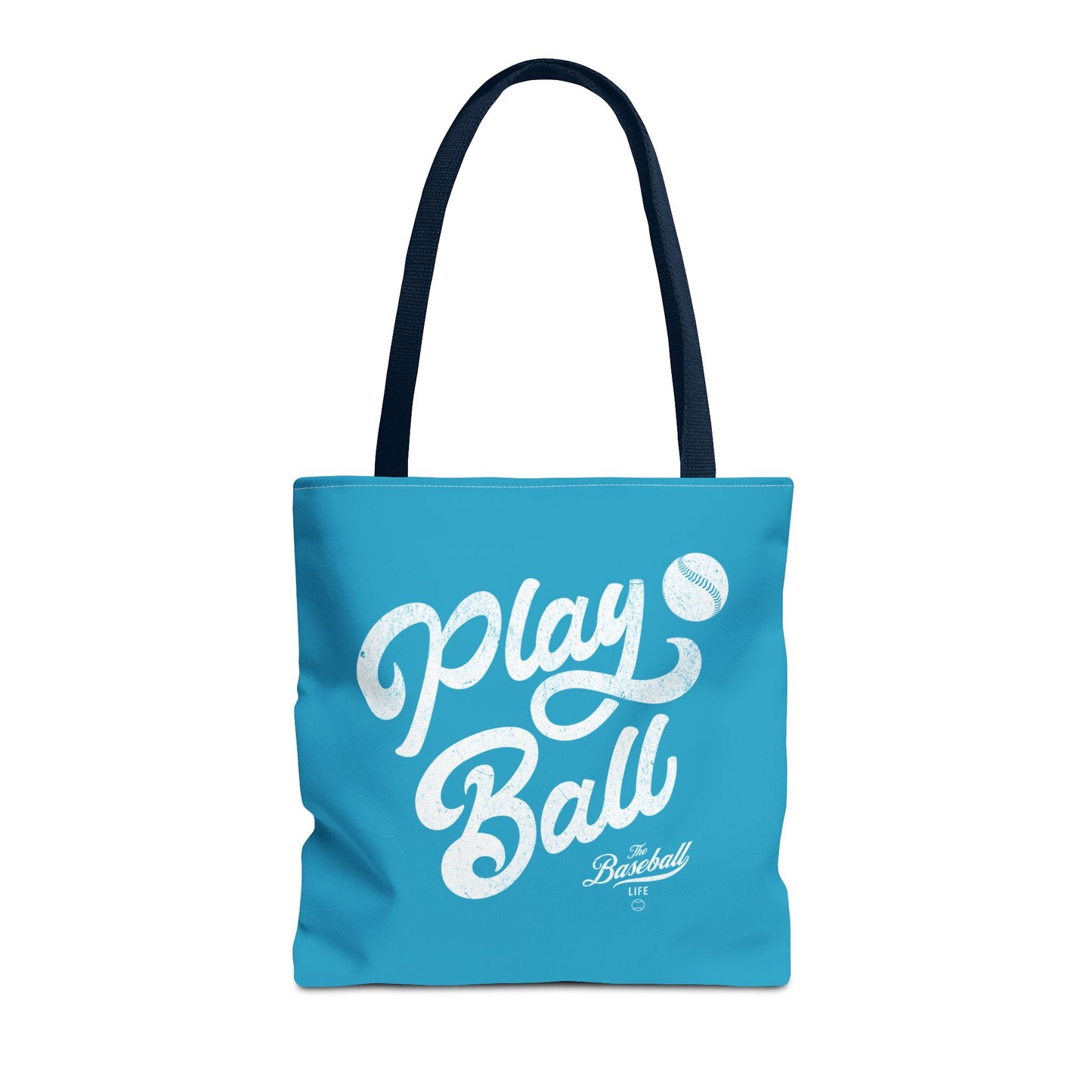 Play Ball Script Tote Bag_Turquoise