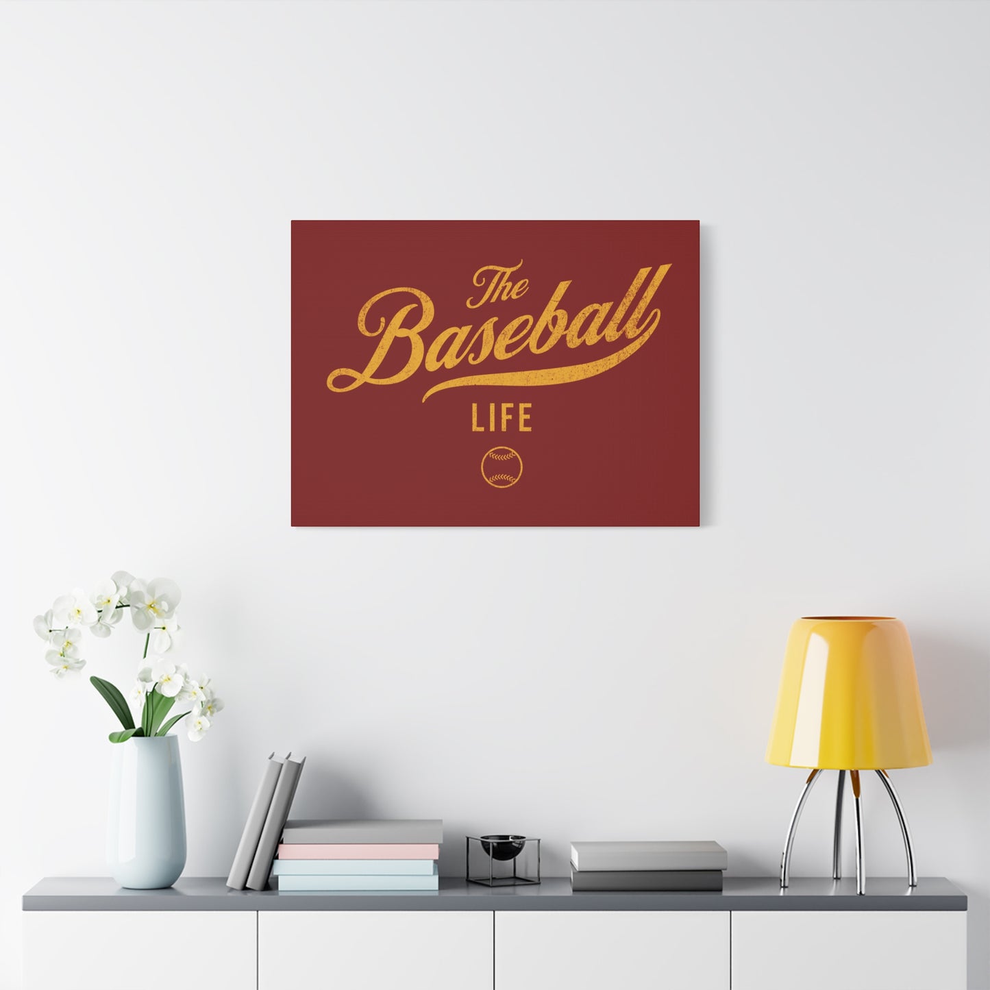 Wall Art Canvas_Maroon w Yellow Gold