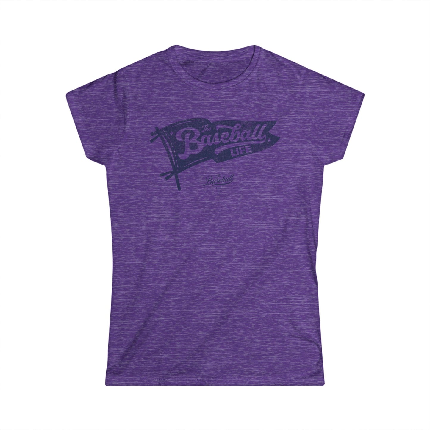 Women's Vintage Baseball Pennant T-Shirt - Navy Print