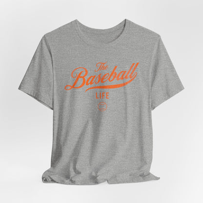 The Baseball Life Classic Script T-Shirt_Orange Print