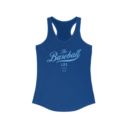 The Baseball Life Classic Script Tank_Carolina Blue Print