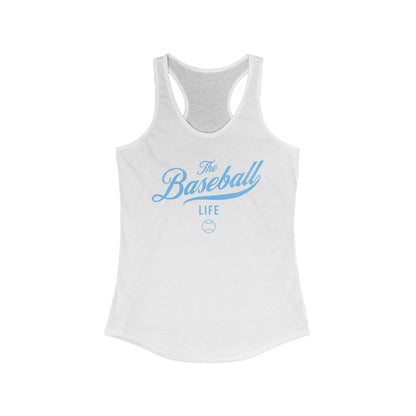 The Baseball Life Classic Script Tank_Carolina Blue Print
