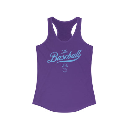The Baseball Life Classic Script Tank_Carolina Blue Print