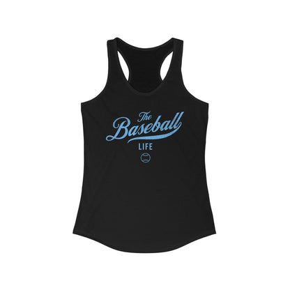The Baseball Life Classic Script Tank_Carolina Blue Print