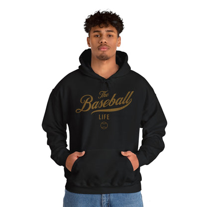 The Baseball Life Hoodie_Old Gold Print