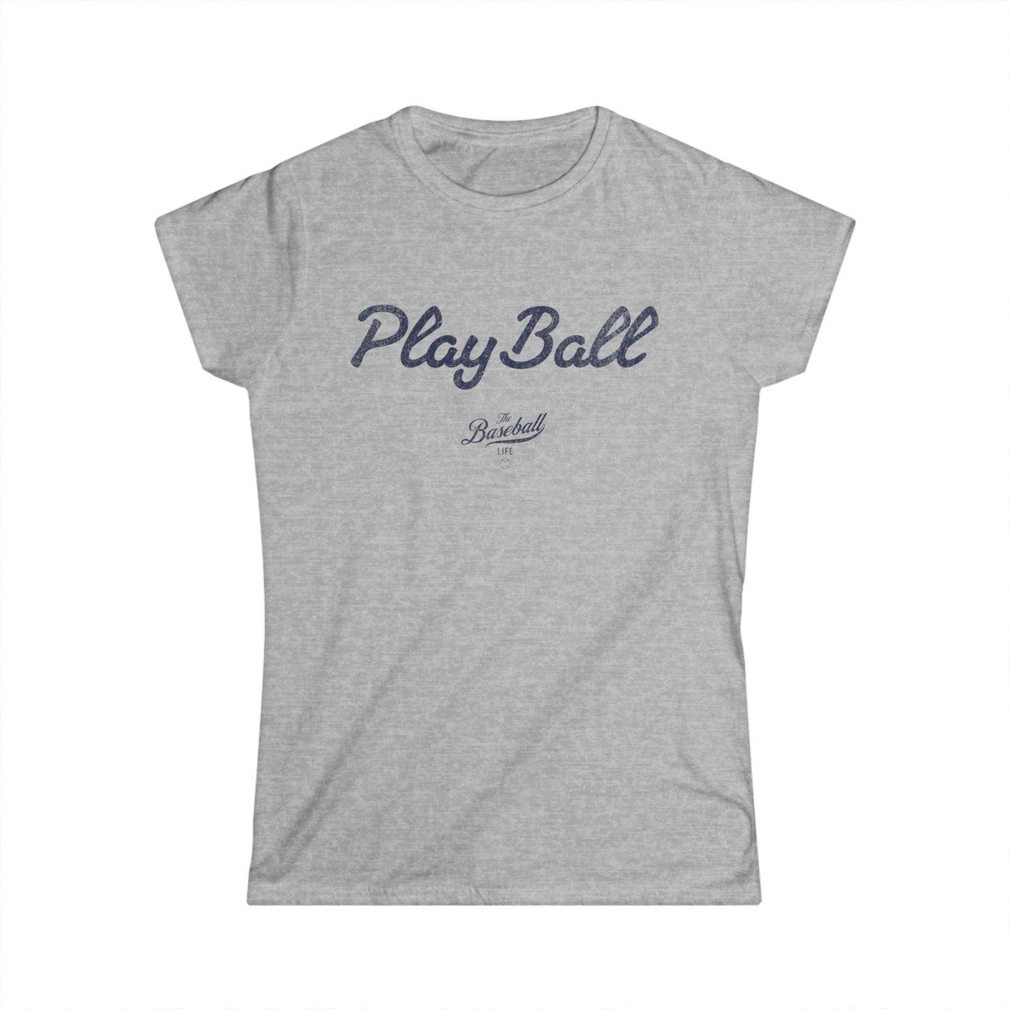 Women's Play Ball Baseball T-Shirt - Navy Print