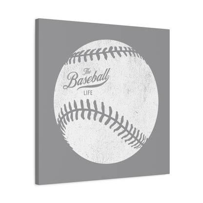 Weathered Baseball Wall Art Canvas_Medium Gray