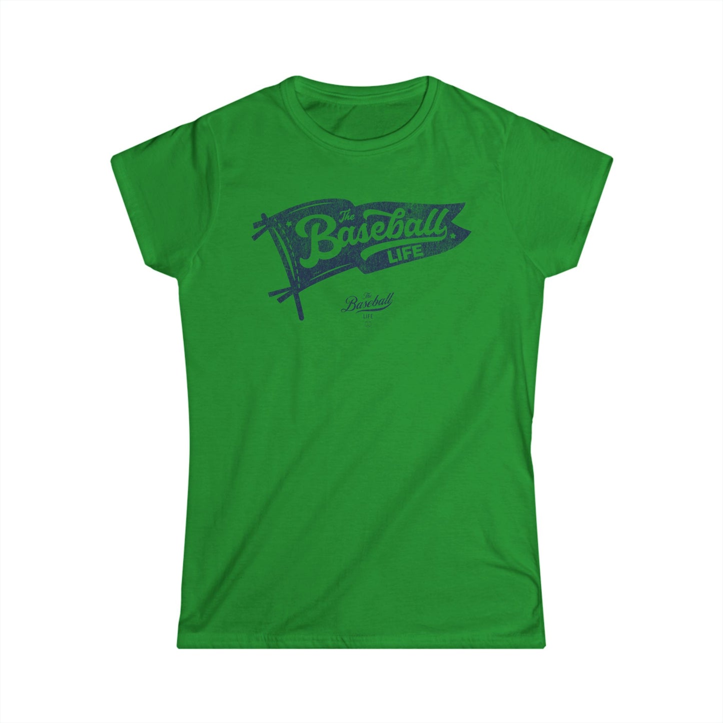Women's Vintage Baseball Pennant T-Shirt - Navy Print
