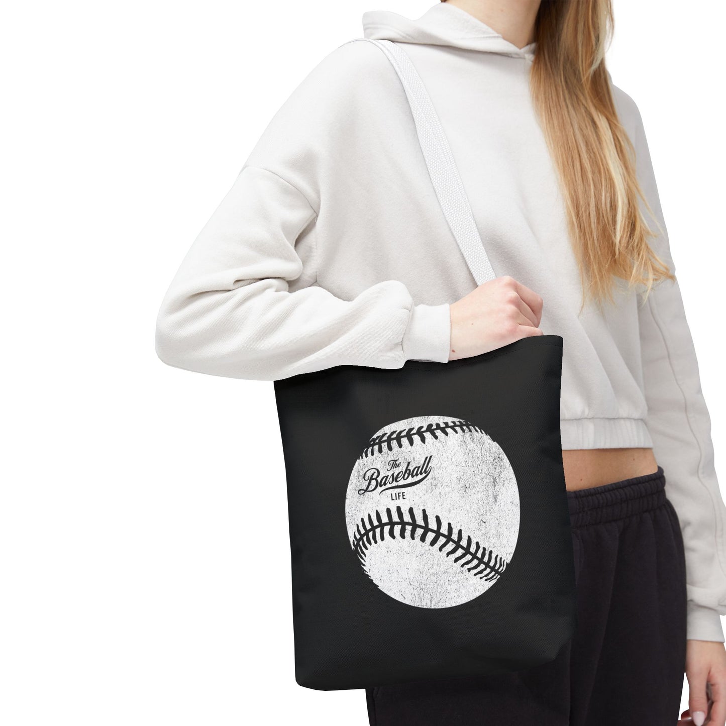 Weathered Baseball Tote Bag_Black