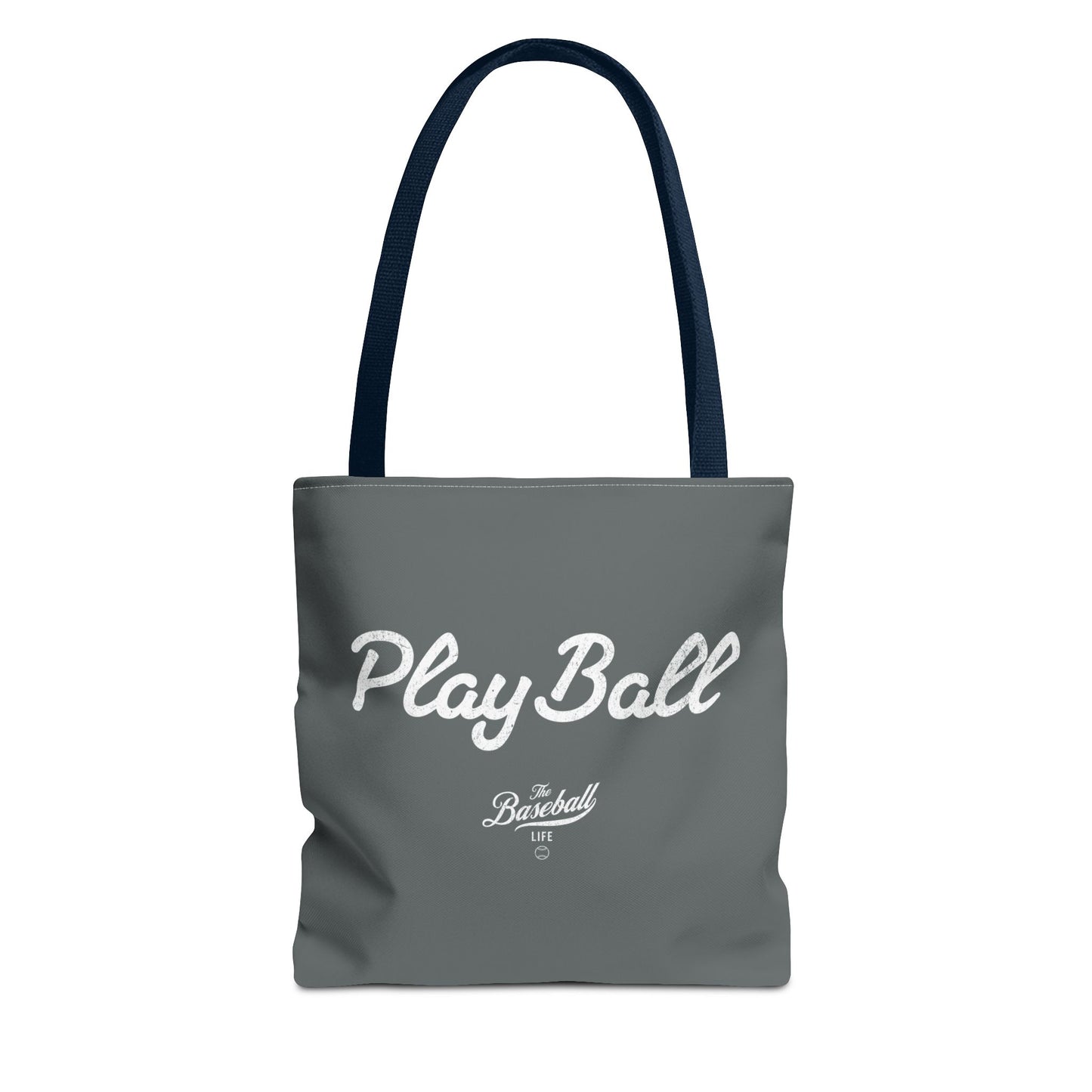 Play Ball Tote Bag_Dark Gray with White Print