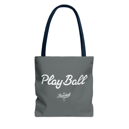 Play Ball Tote Bag_Dark Gray with White Print