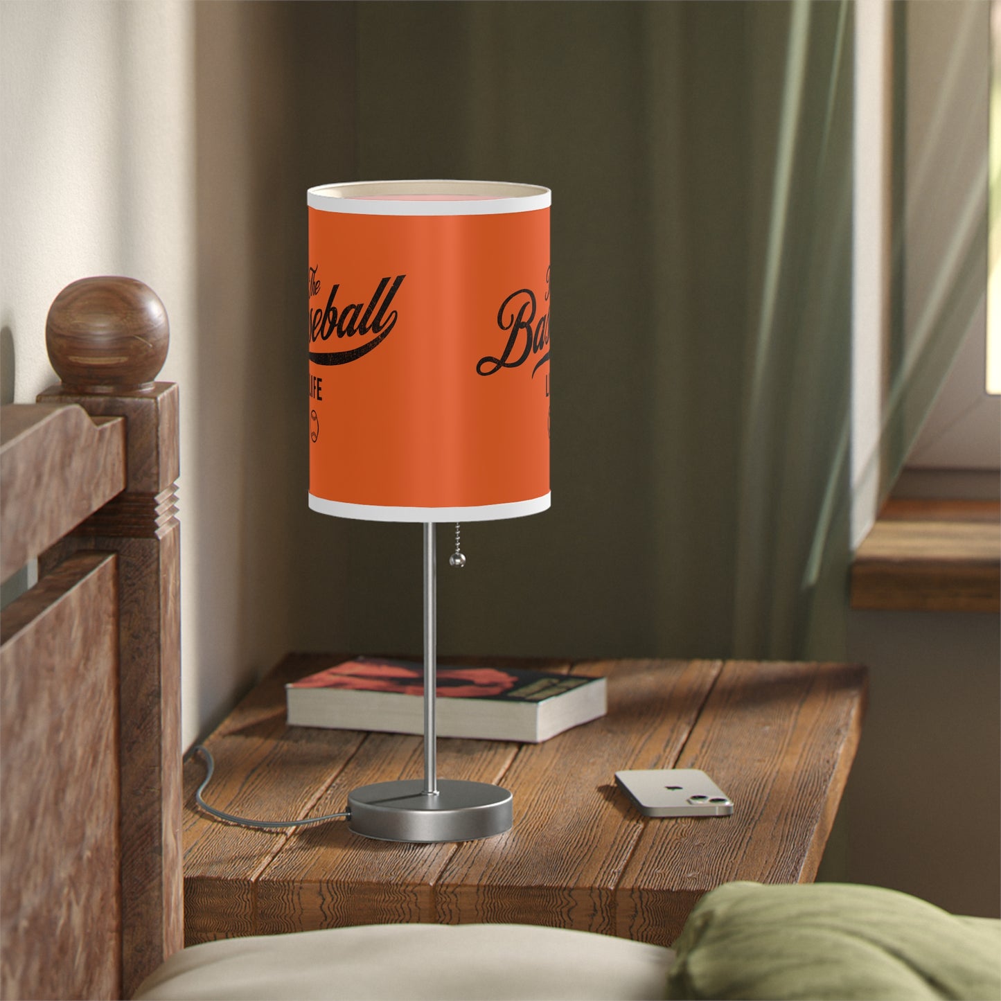 Table Lamp_Orange w Black Print