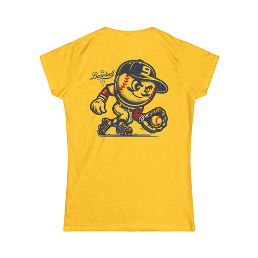 Mr. Baseball Mascot Fielding Women's T-Shirt