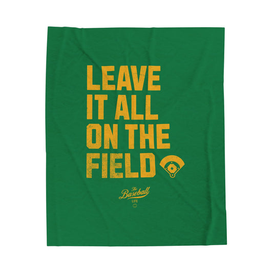 Velveteen Plush Blanket_Leave It All On The Field_Green