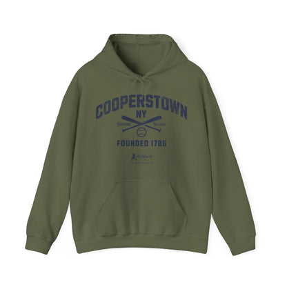 Cooperstown, NY Hoodie - Navy Print