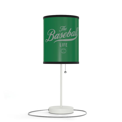 Table Lamp_Green w Silver Gray Print