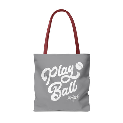 Play Ball Script Tote Bag_Medium Gray