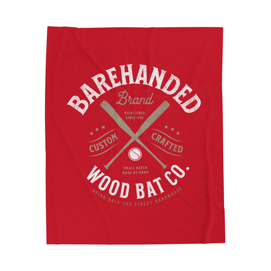 Velveteen Plush Blanket_Barehanded Wood Bat Co._Red