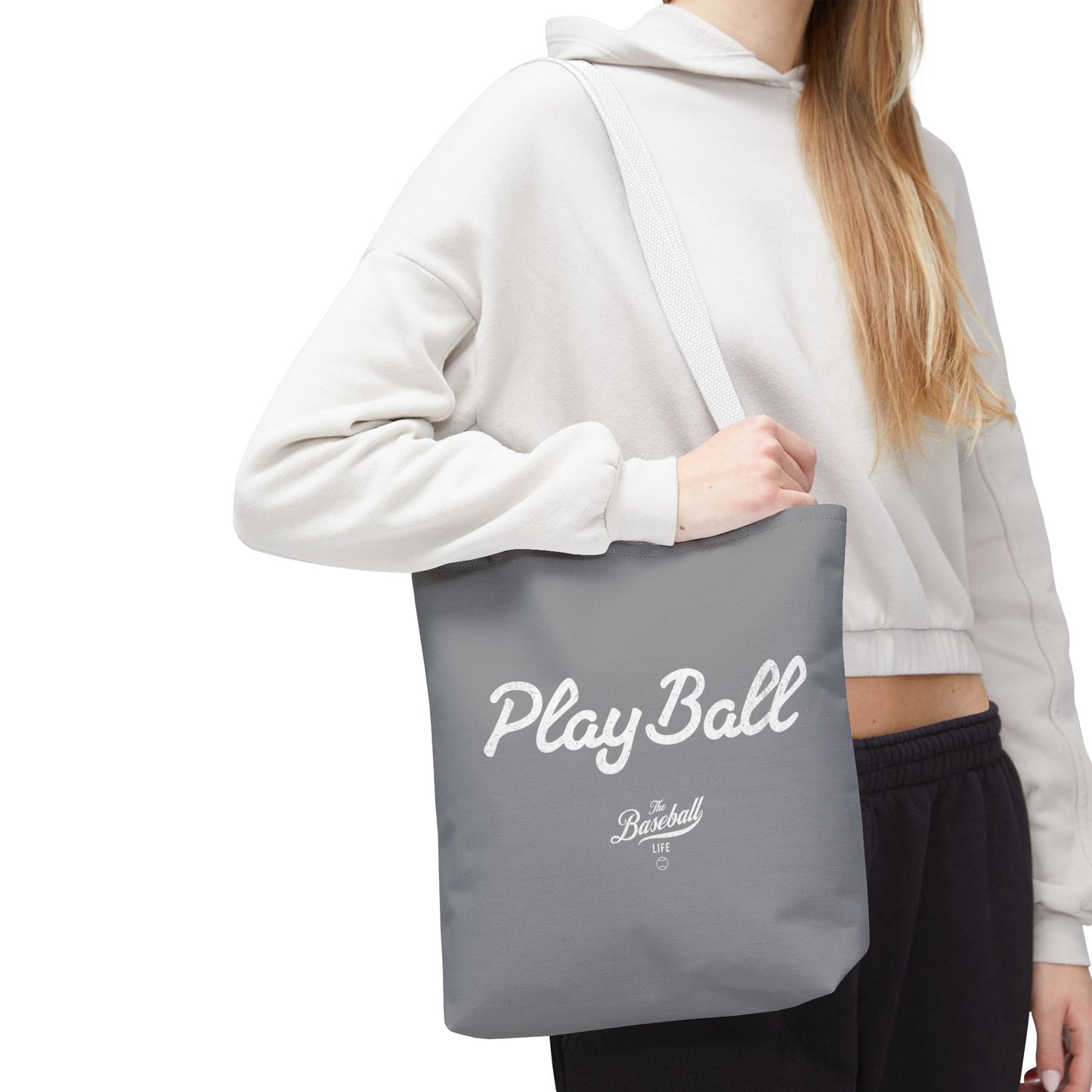 Play Ball Tote Bag_Gray with White Print