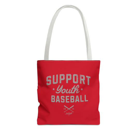Support Youth Baseball Tote Bag_Red