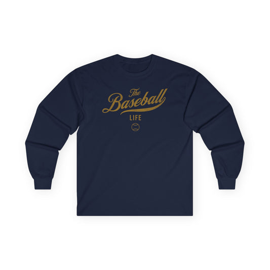 The Baseball Life Long Sleeve T-Shirt_Old Gold Print