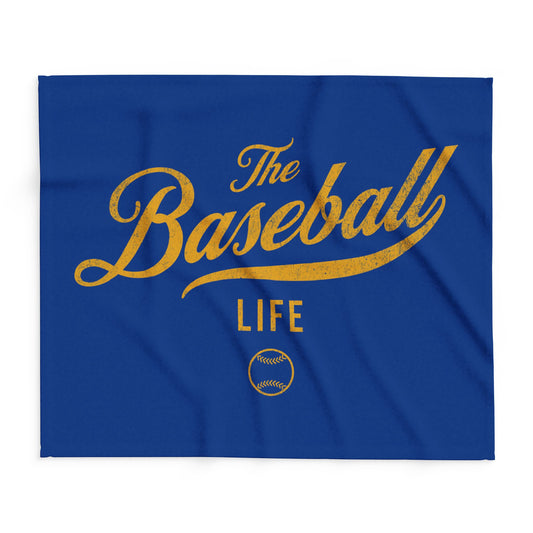 Fleece Blanket_Royal Blue w Yellow Gold Print