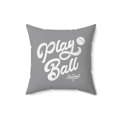 Accent Pillow_Play Ball Script_Gray